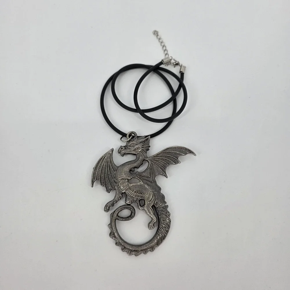 Fantasy Flying Dragon Neck Knife Mythology Mythical Strength Choker Necklace
